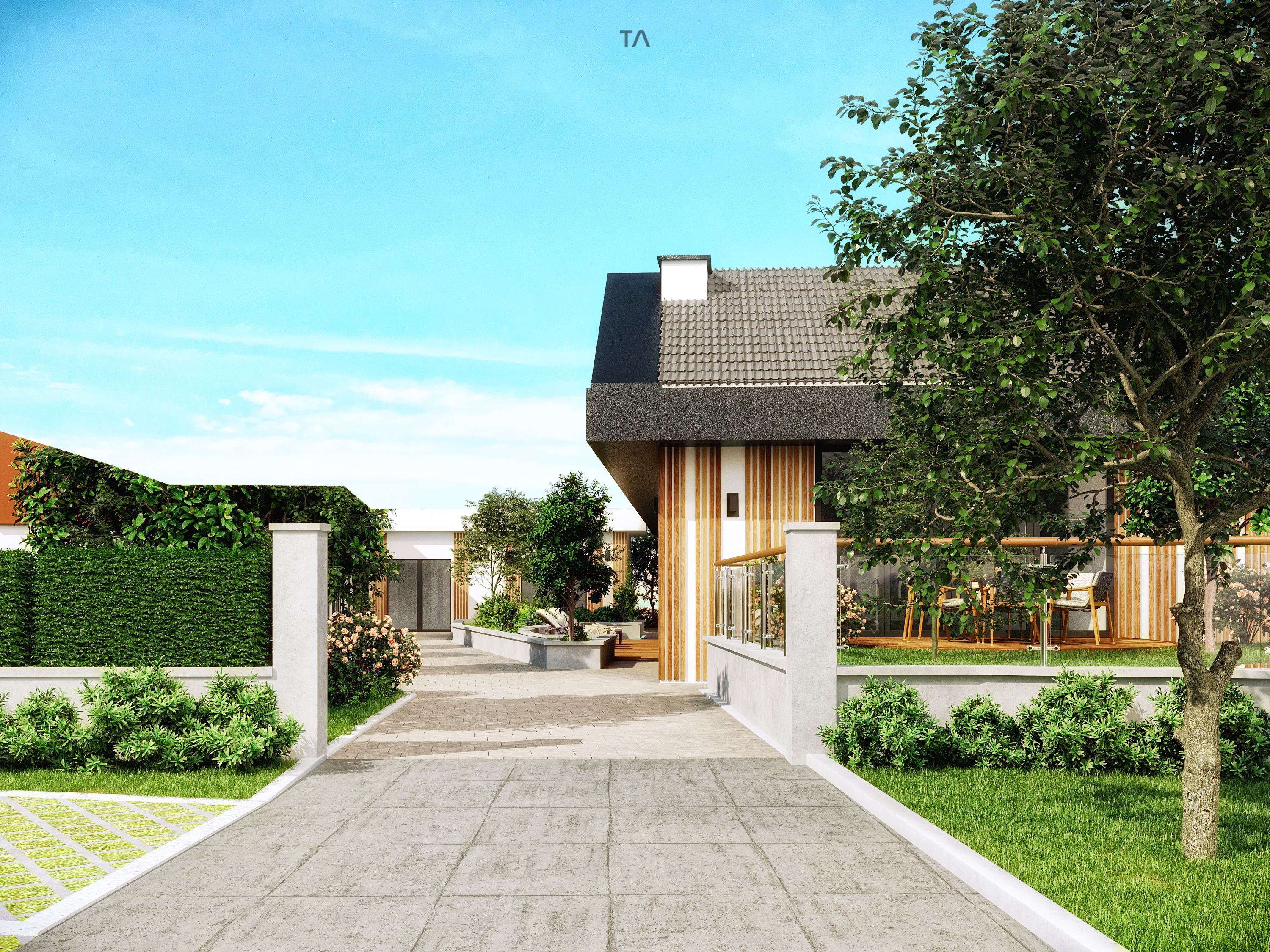 Single Family Yard and House